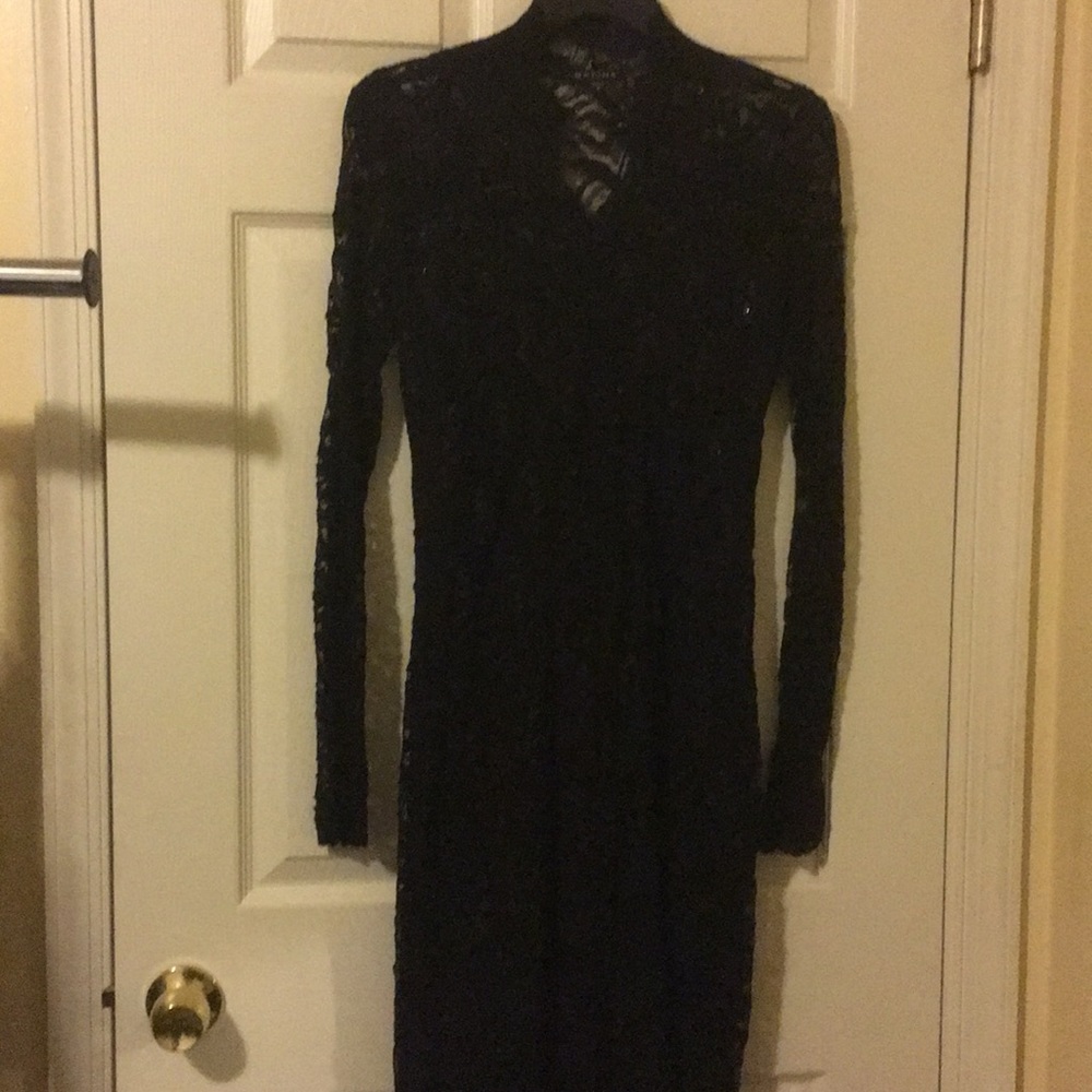 Sophisticated Sequences black embroidered dress
