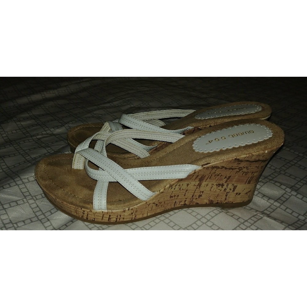 White Wedge Sandals