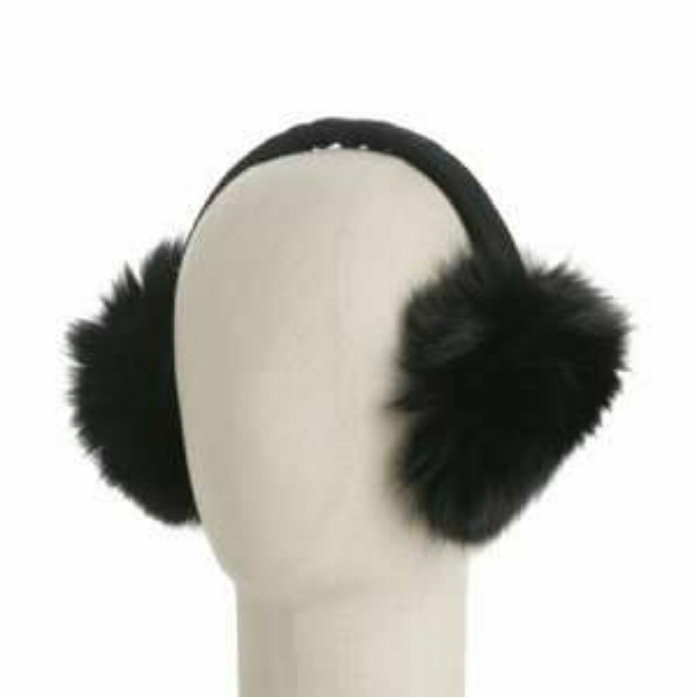 Michael Kors Black Fur Ear Muffs NWT