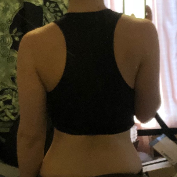 Mesh crop top sexy black festival rave halter Edc - Picture 7 of 7