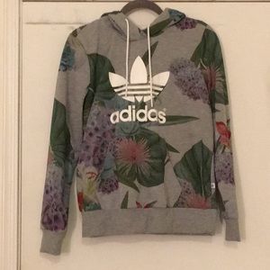 Adidas grey floral sweatshirt