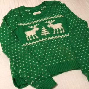 Abercrombie cropped Christmas sweater