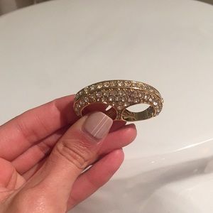 BCBG double finger fold and diamond ring