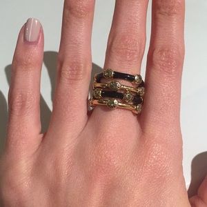 Henri Bendel black and gold stocking rings