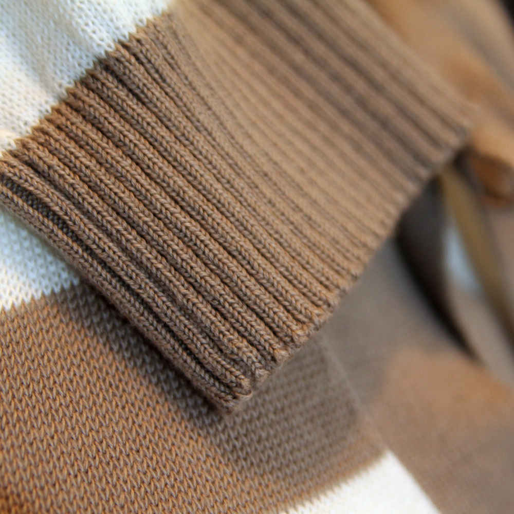 Banana Republic Striped Cotton Sweater Small Beige & Ivory - Picture 6 of 8