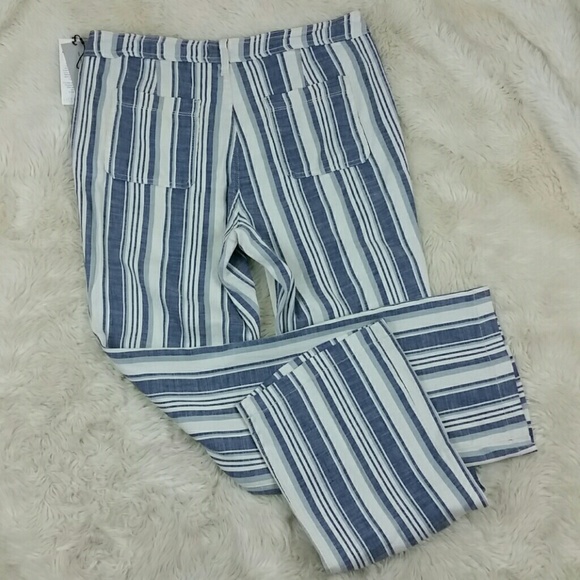 NYDJ Linen Striped Trouser Pants NWT Size 12 - Picture 5 of 8