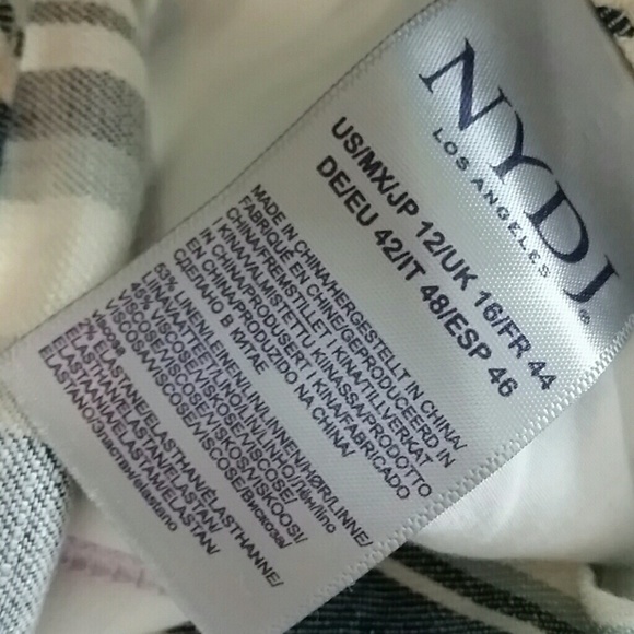 NYDJ Linen Striped Trouser Pants NWT Size 12 - Picture 8 of 8