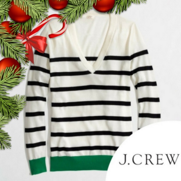 J. Crew Sweaters - J.CREW V NECK SWEATER COLORBLOCK STRIPE