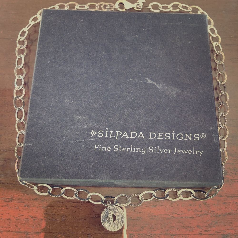 Silpada Oxidized Silver (.925) Necklace with disc