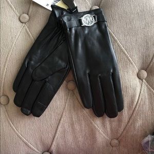 Leather with Logo Gloves with Touch Tips