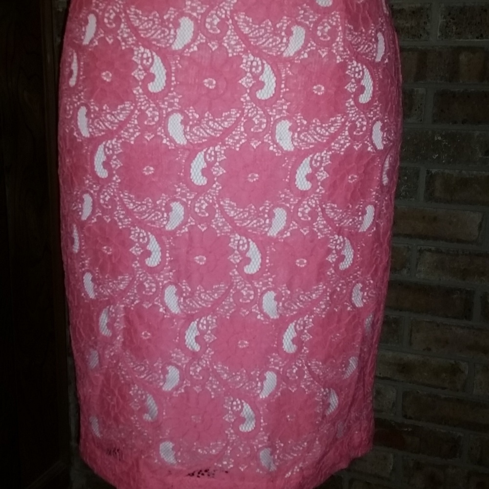 Pink Lace H & M conscious straight skirt