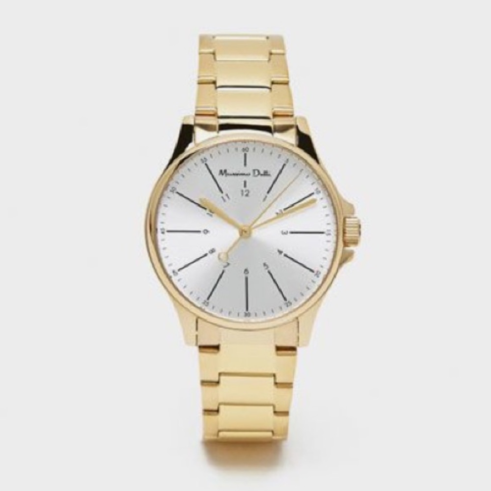 Massimo Dutti golden watch with links detail