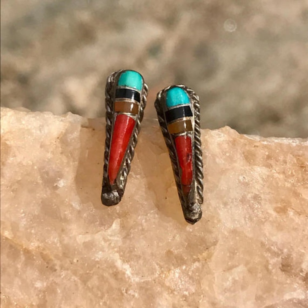 Vintage Handmade Native American Earrings