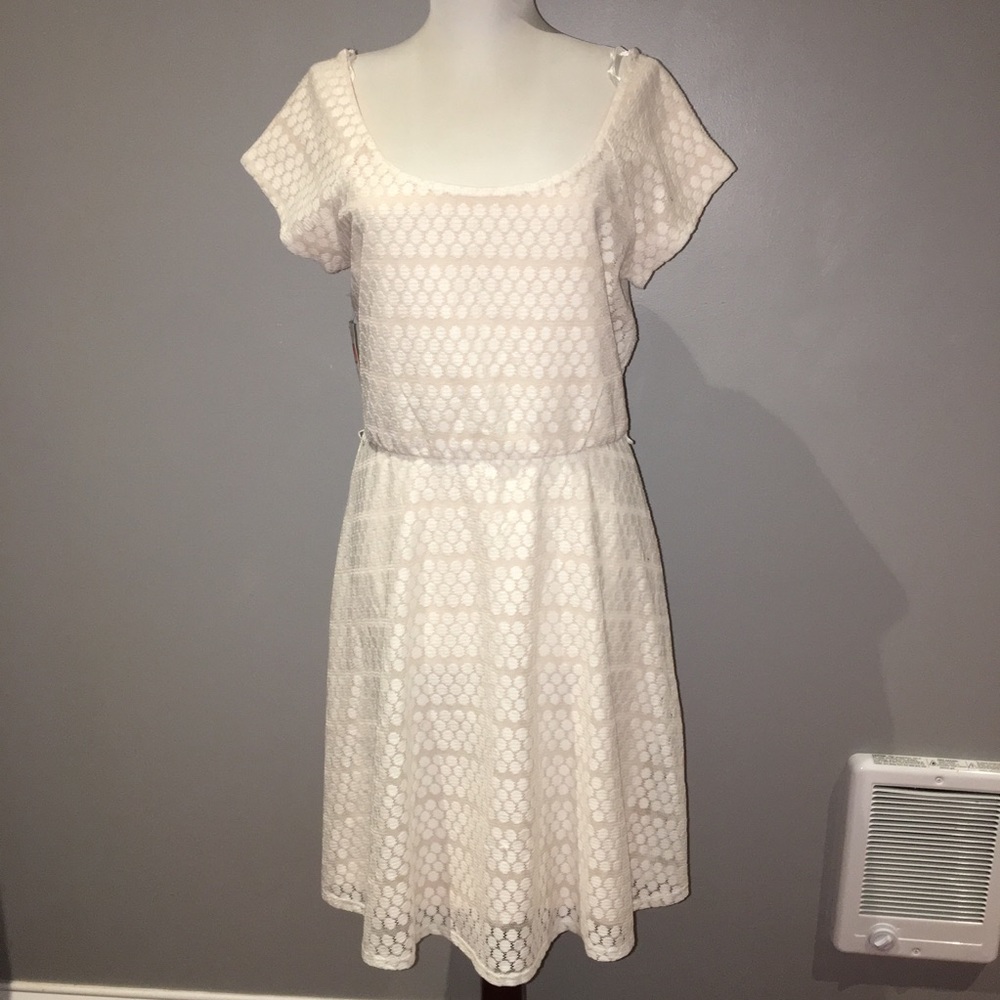 AUW Polka Dot Lace A Line Dress