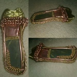 Wire wrapped jade pendant