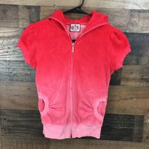Juicy Terry Cloth Ombre Short Sleeve Hoodie Jacket