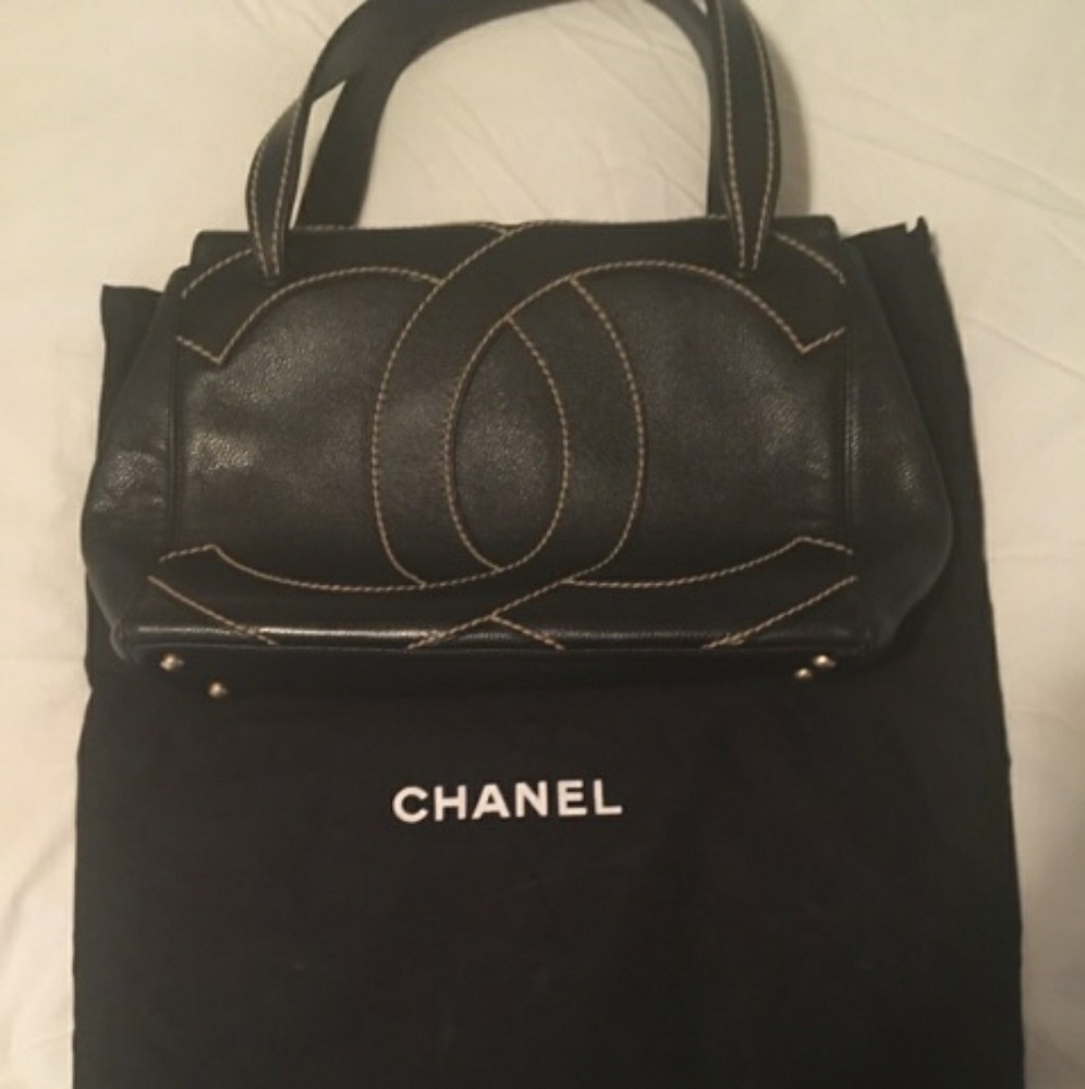 AUTHENTIC Chanel Cavier CC Stitched Tote