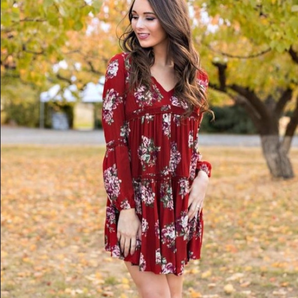 Caraway Floral Dress (Rust)