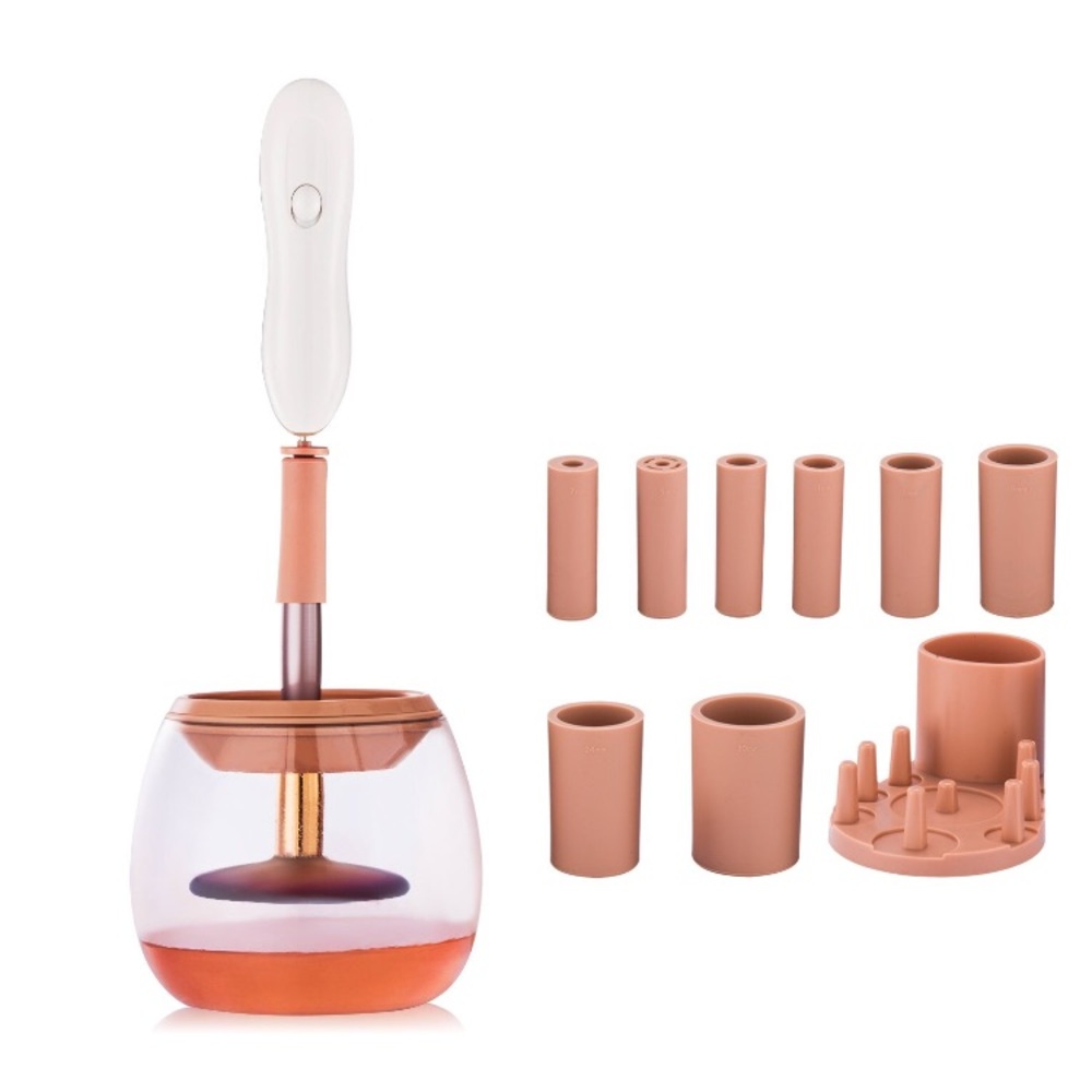 Electronic makeup brush cleaner