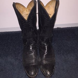 Dan Post men's black leather western boots