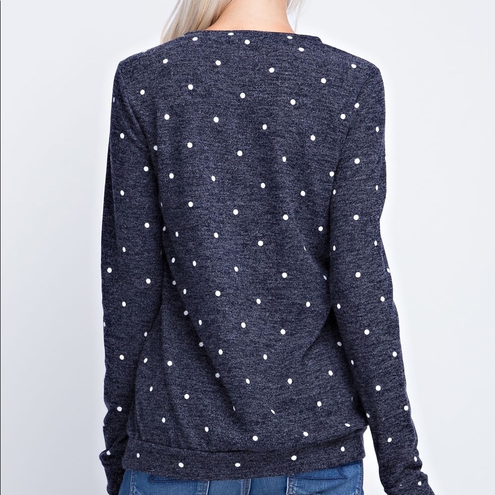 Gold Sequin Polka Dot Reindeer Sweater - Picture 4 of 6