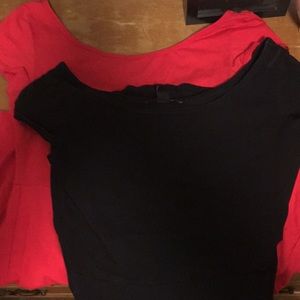 TWO FOREVER 21 SKATER DRESSES RED AND BLACK
