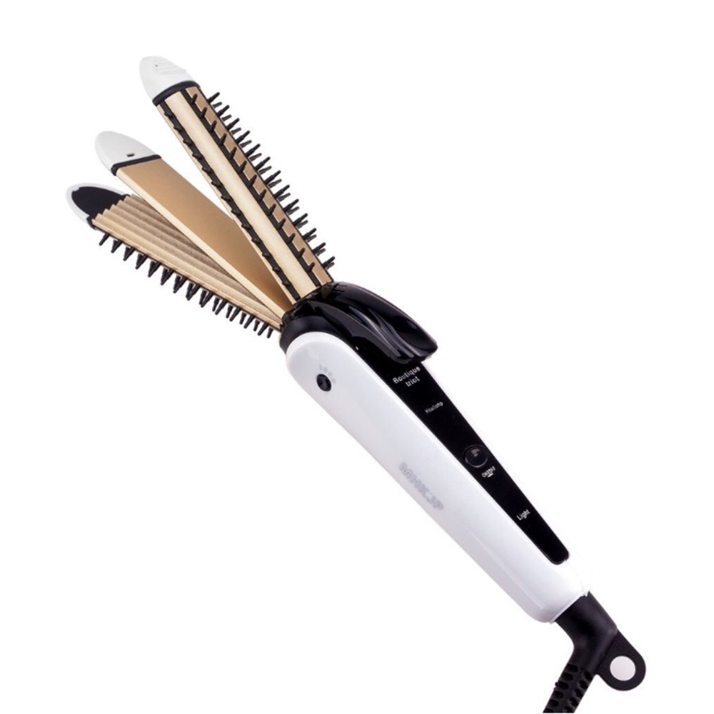 Hair straighter ceramic brush 3 in 1