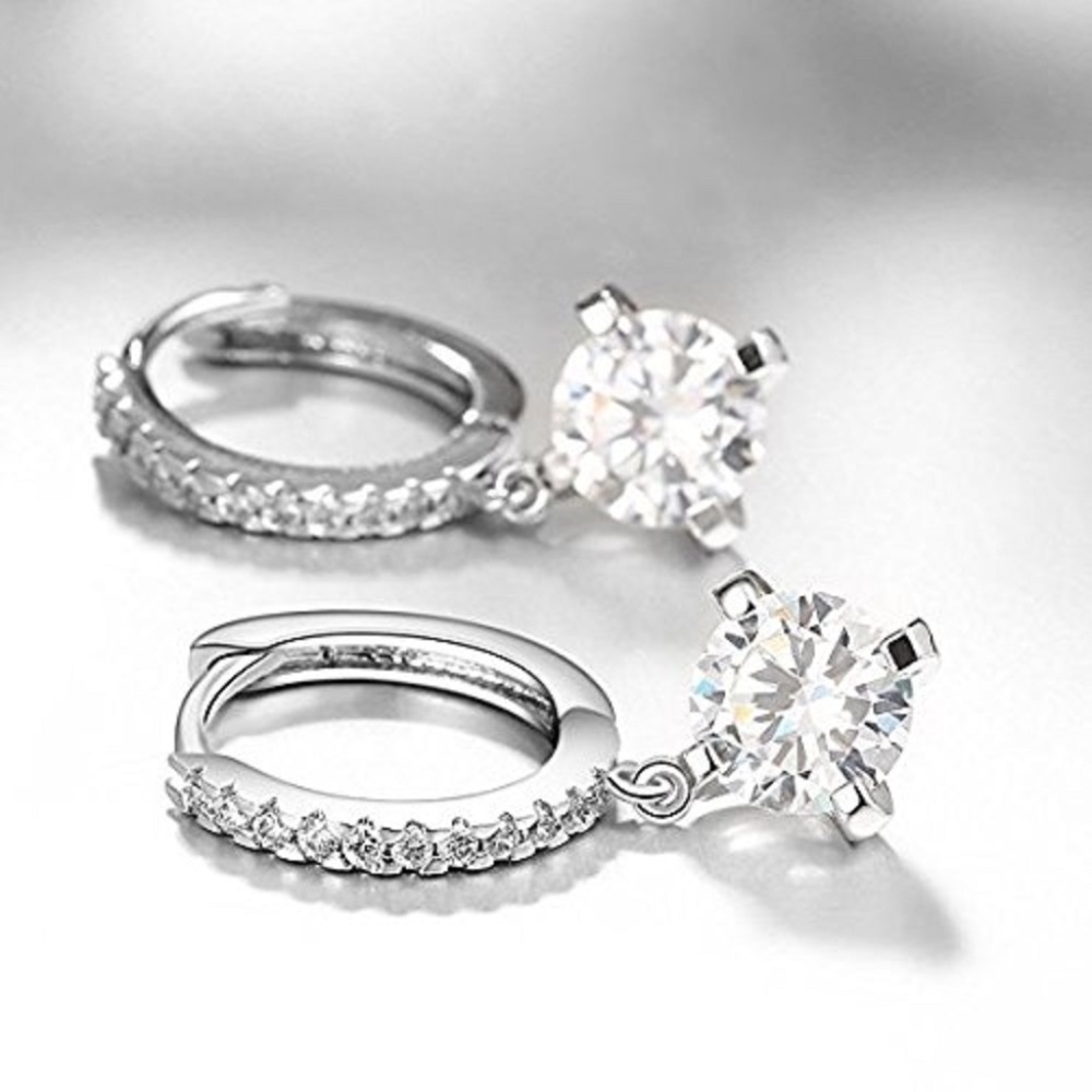 ❤️4 for $20 Sale❤️ CZ Sliver Hoop Earrings - Picture 3 of 4
