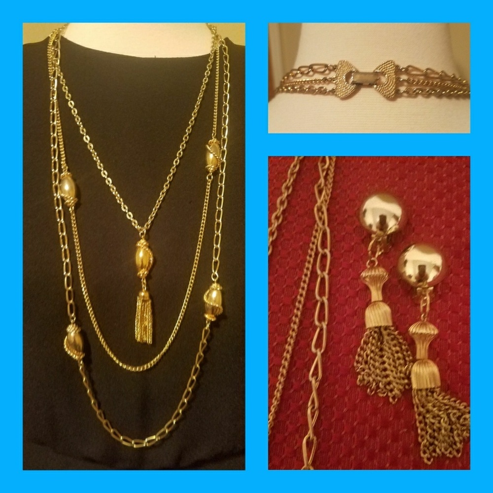 VTG Goldtone Tassel Set - Picture 1 of 4