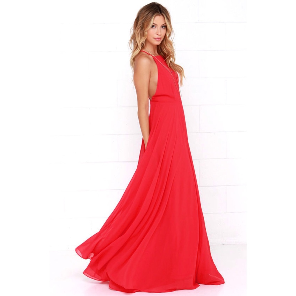 MYTHICAL KIND OF LOVE RED MAXI DRESS Backless