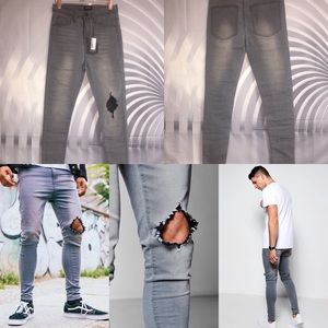 Spray On Skinny Jeans with Diamond Knee Rip