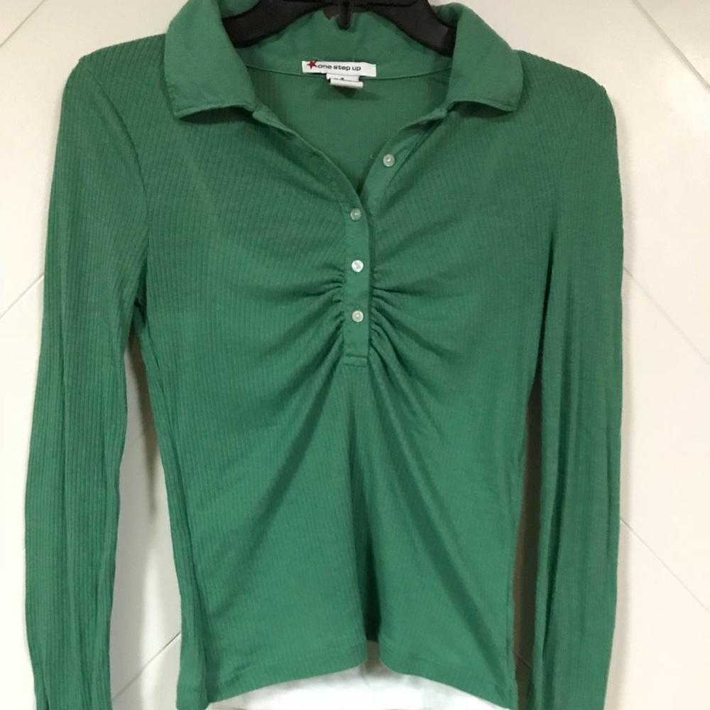 Green Button-up collared shirt