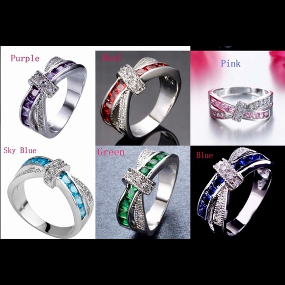 NEW Ring Sterling Silver 925 CZ and Red Stones. - Picture 3 of 3