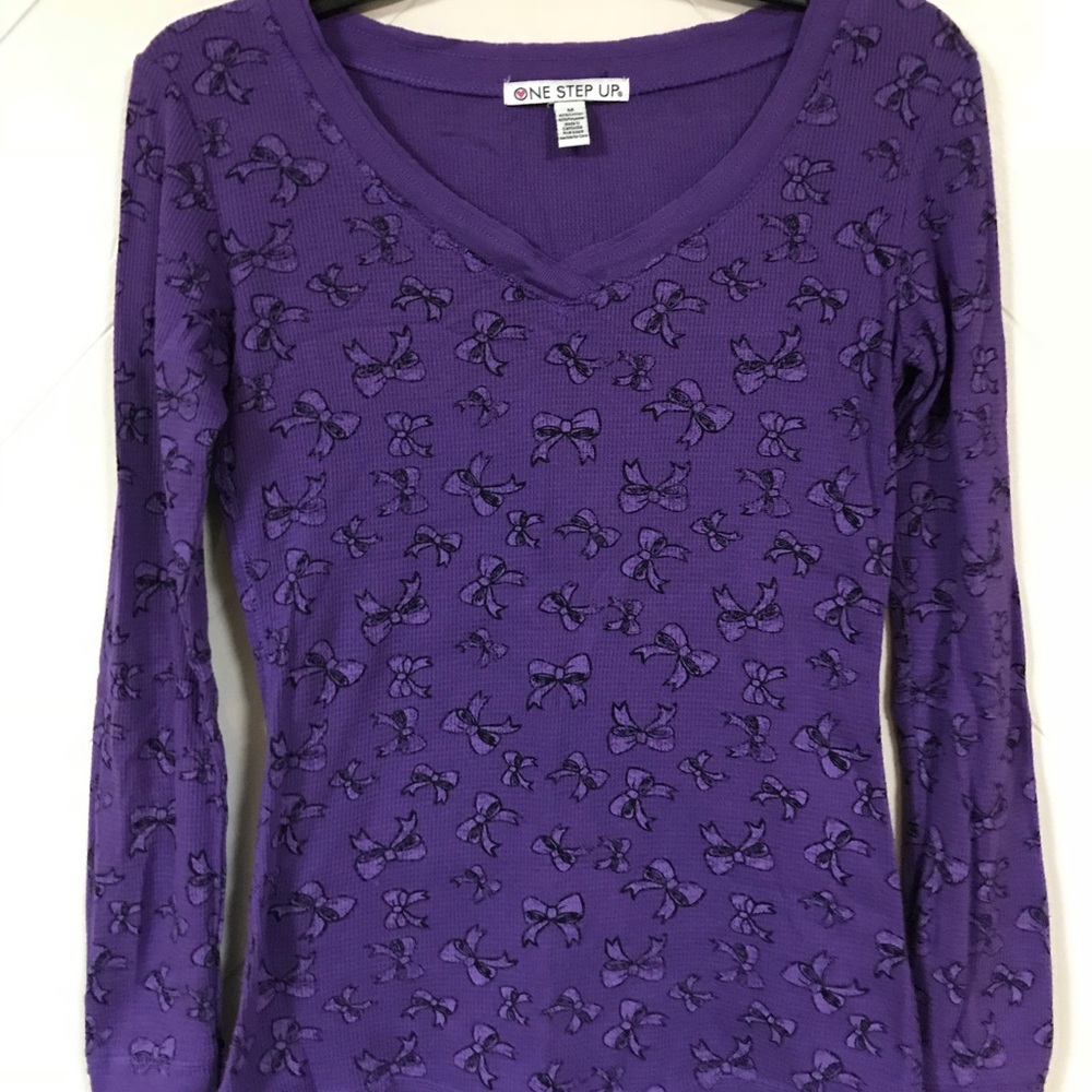 One Step Up purple long sleeve tee