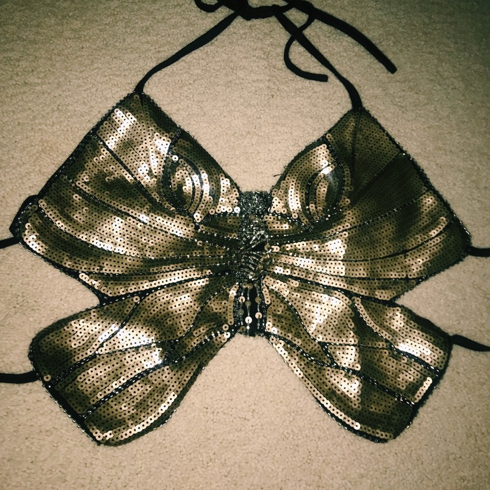 UO Butterfly Sequin Halter Top 🦋✨🦋✨