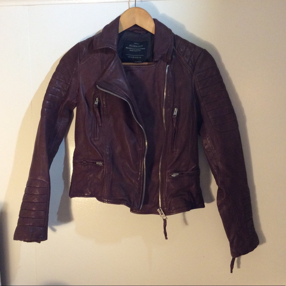 All saints oxblood leather jacket.Great condition! - Picture 2 of 5