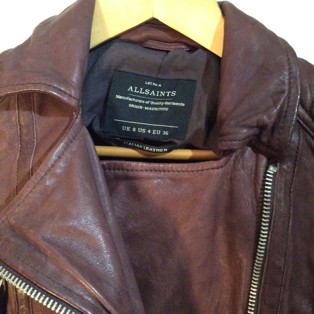 All saints oxblood leather jacket.Great condition! - Picture 3 of 5