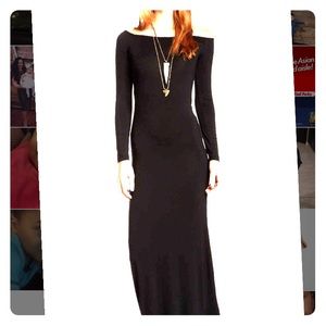 Black off the shoulder maxi dress