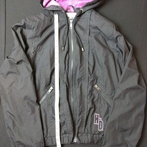 Womens HARLEY DAVIDSON HD Black Windbreaker Jacket