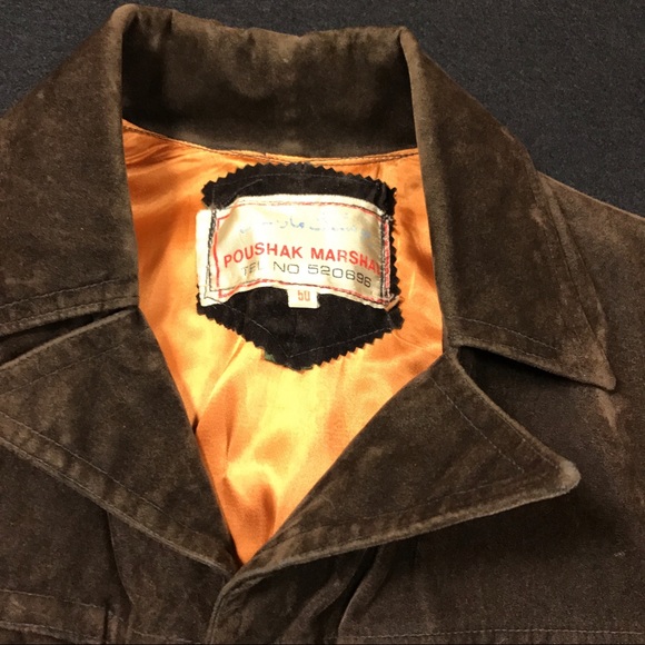 Vintage Brown Velvet Jacket Orange Lining Buttons - Picture 2 of 8