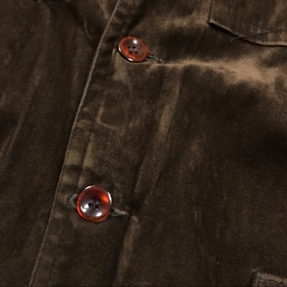 Vintage Brown Velvet Jacket Orange Lining Buttons - Picture 3 of 8