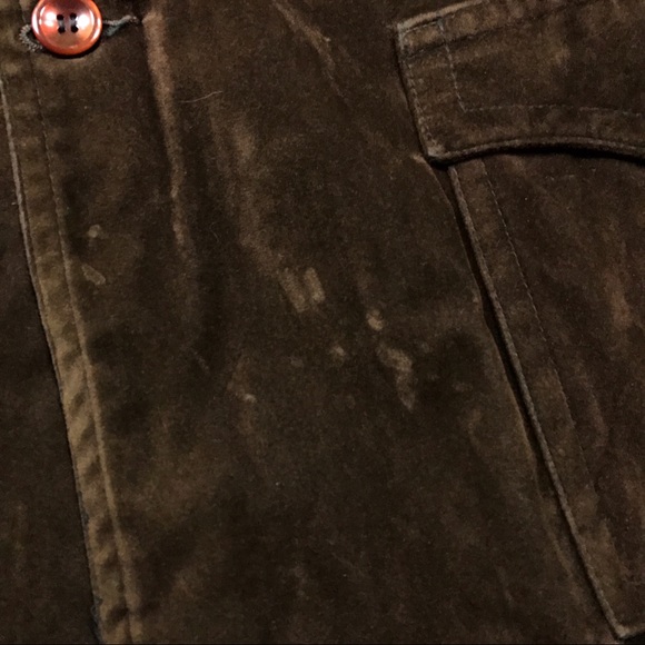 Vintage Brown Velvet Jacket Orange Lining Buttons - Picture 4 of 8