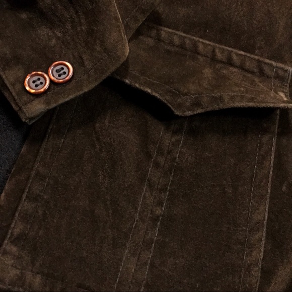 Vintage Brown Velvet Jacket Orange Lining Buttons - Picture 5 of 8
