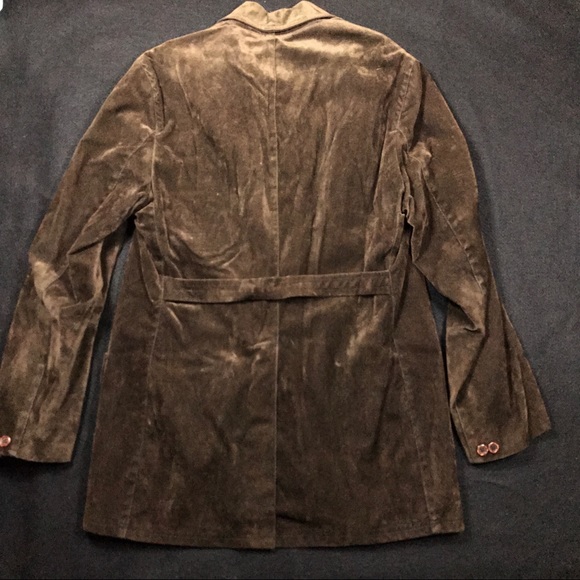 Vintage Brown Velvet Jacket Orange Lining Buttons - Picture 6 of 8