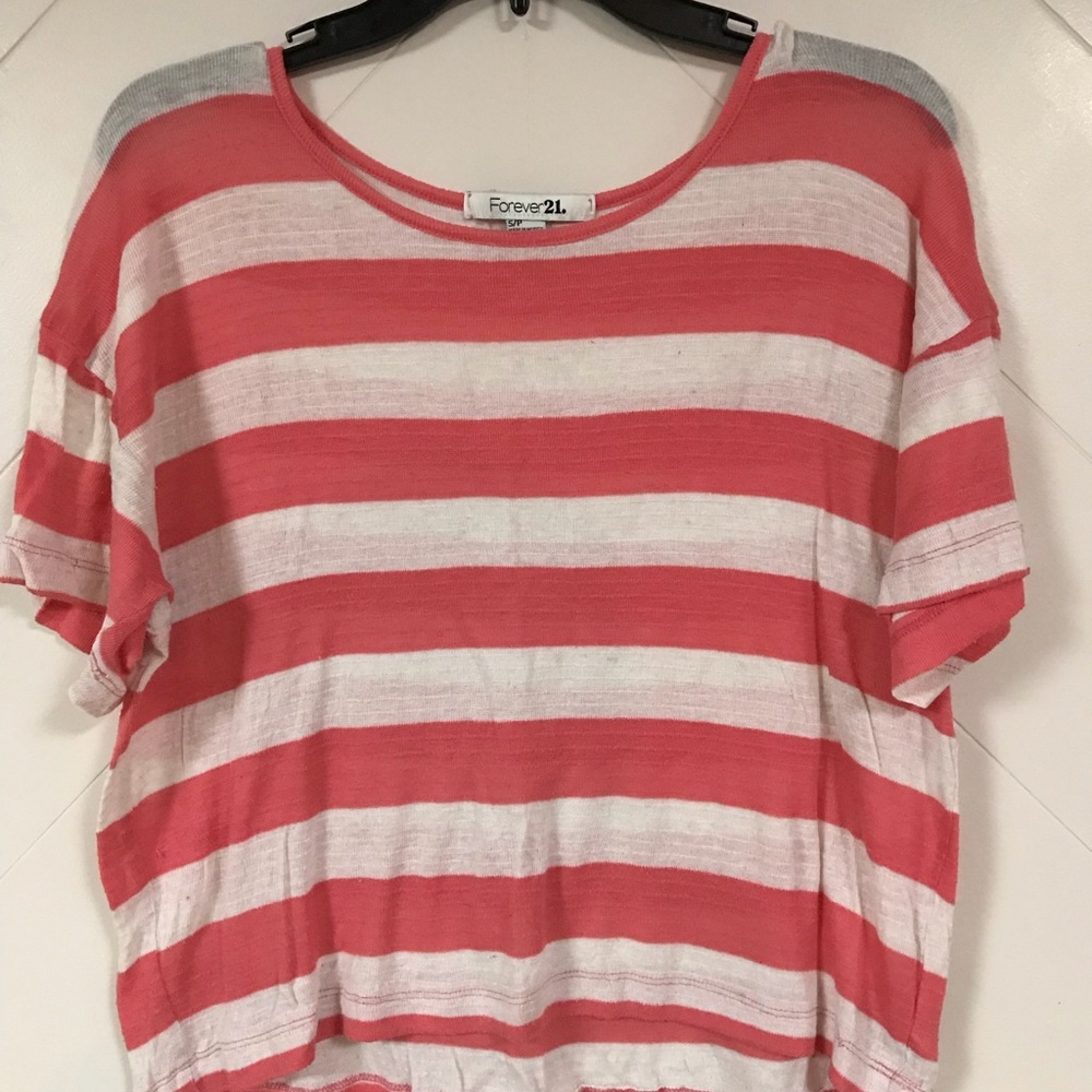 Forever 21 Pink and White Stripped Sweater
