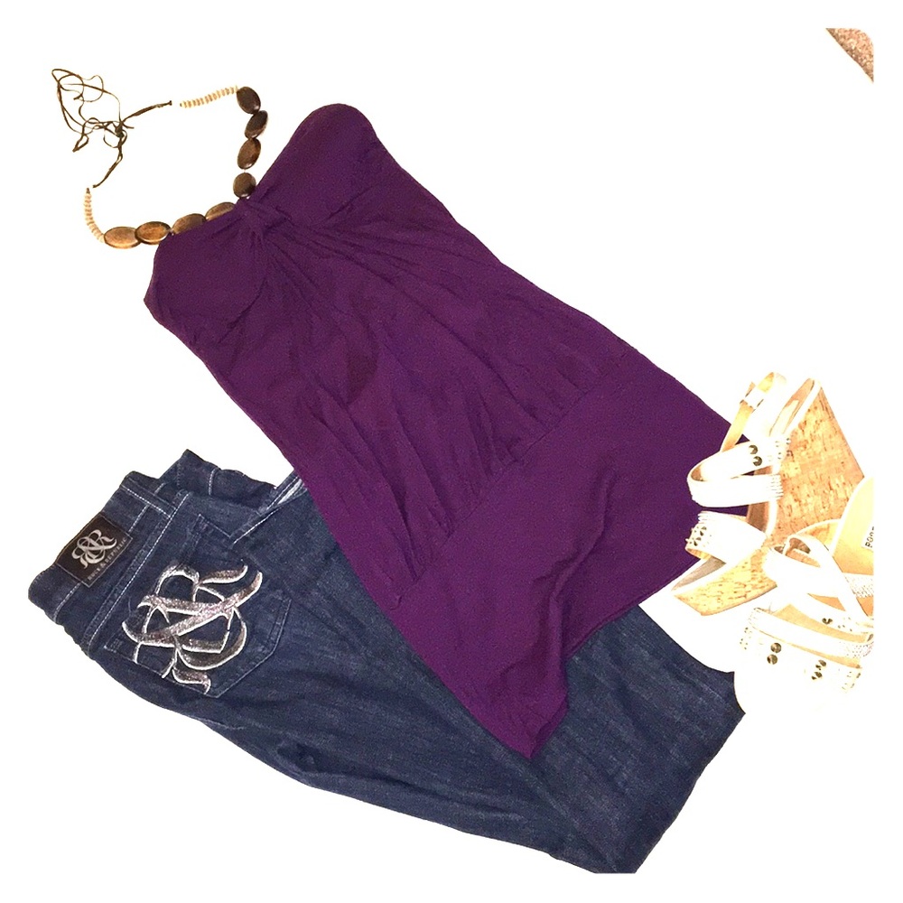 Beautiful deep plumb halter top
