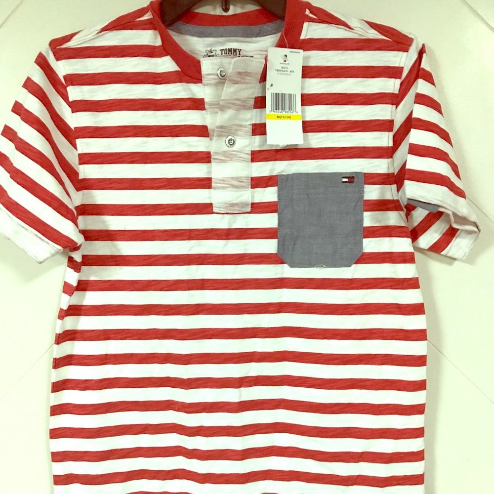 Tommy Hilfiger Red and White Stripped Shirt