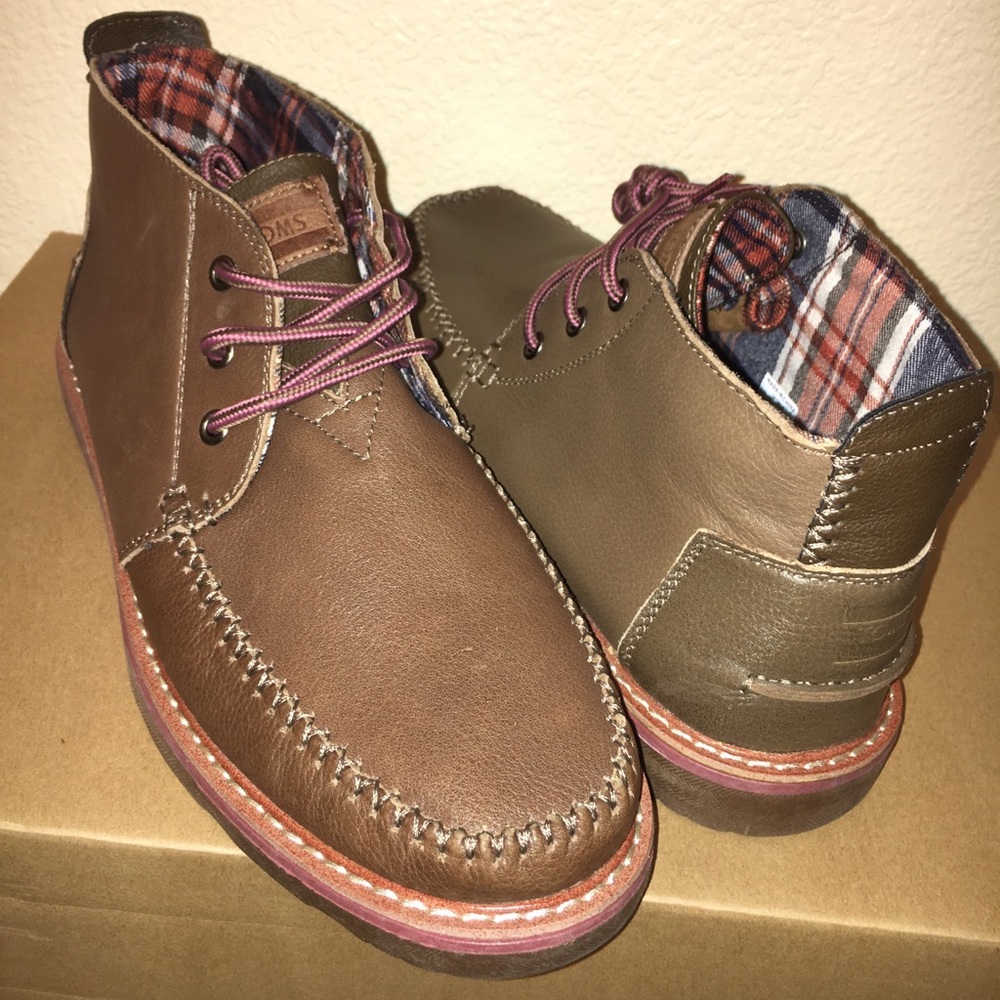 Toms Leather Boots Sz 10