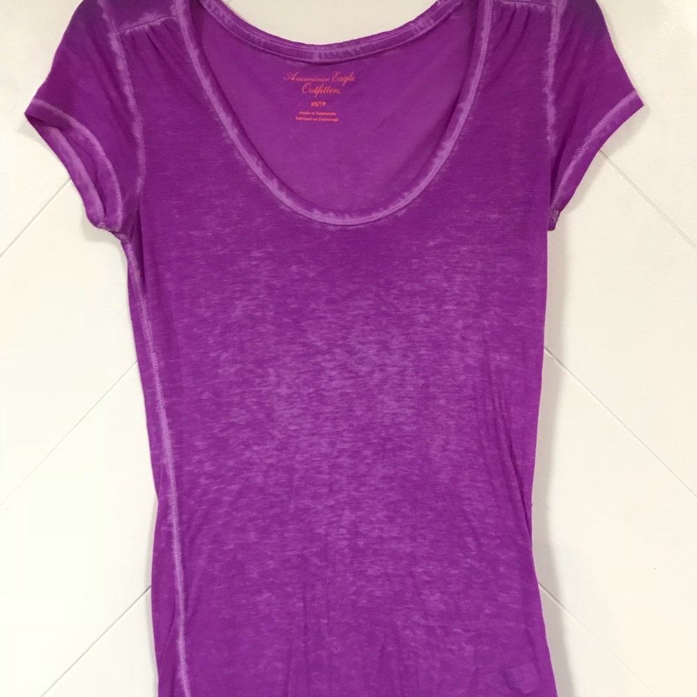 American Eagle Outfitters Purple Sheer Tee