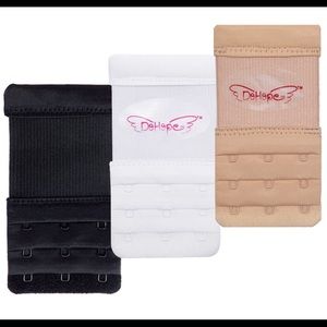 Elastic Back Bra Band Extenders - 3x3 Hook and Eye